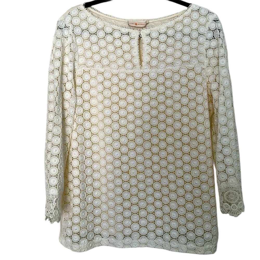 TORY BURCH EYELET LACE BLOUSE